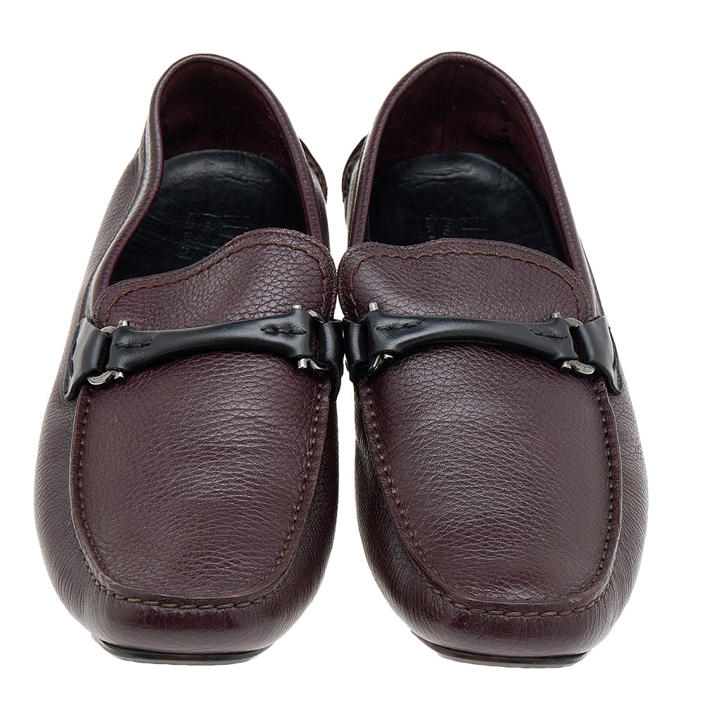 Salvatore Ferragamo Men’s Burgundy and Black Leather Bit Loafers Salvatore Ferragamo | Shoes | Salvatore Ferragamo Black  main image 2