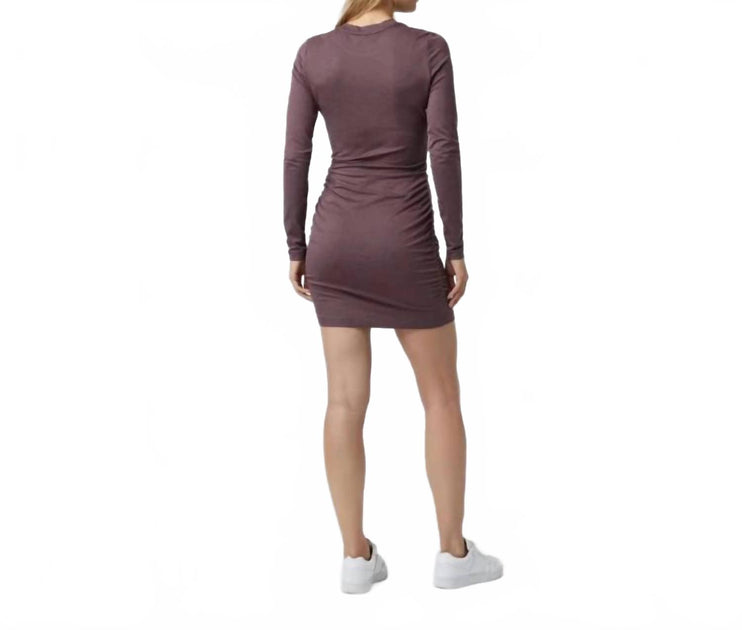 vuori long sleeve halo dress Vuori Long Sleeve Halo Essential Dress In Elderberry Heather