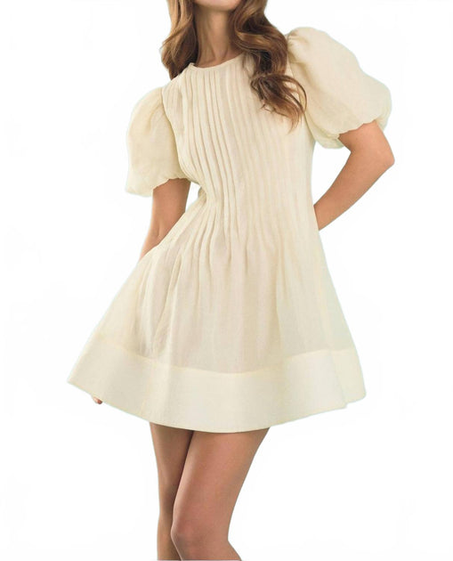 endless rose Women's Pintuck Mini Dress In Ivory | ShopSimon