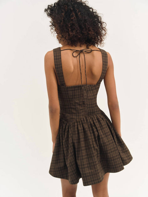 for Love & Lemons Ginny Robe Mini Marron Small 3