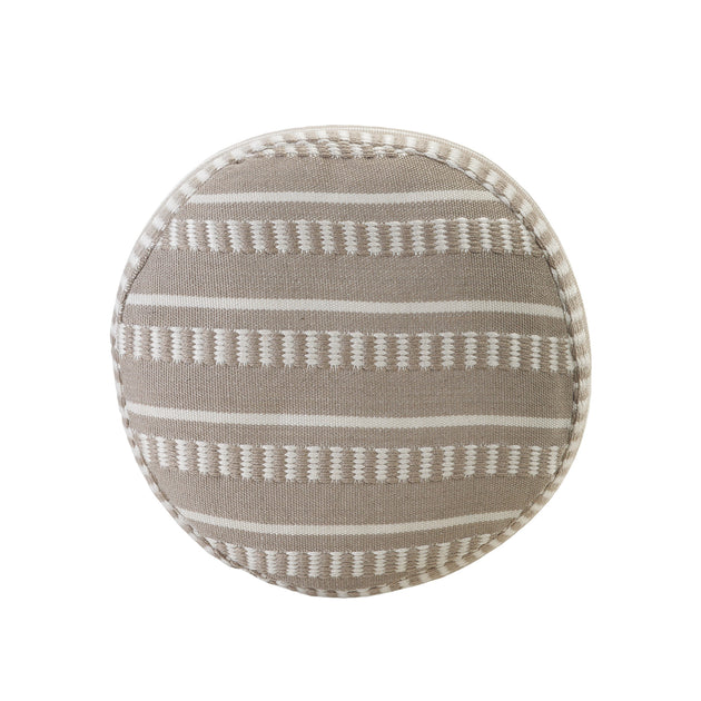 Hivvago 20 inch Brown Polyester Round Pouf Ottoman 5