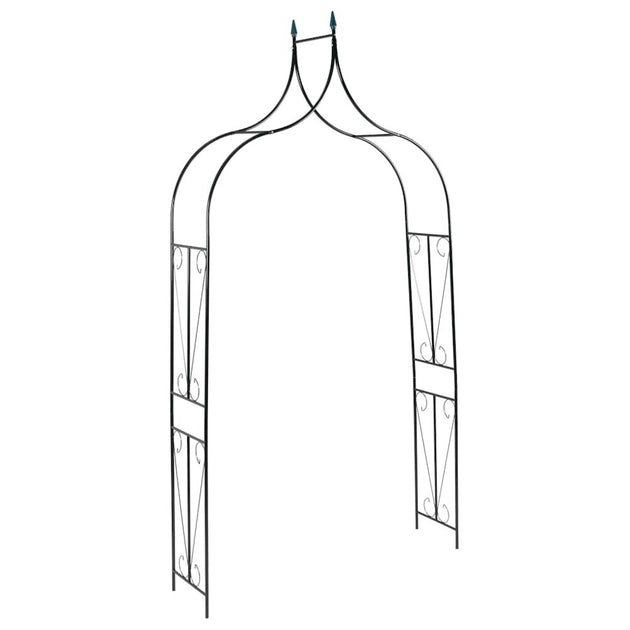 vidaXL Garden Arch Black 47.2x15x101.6 in Iron 2