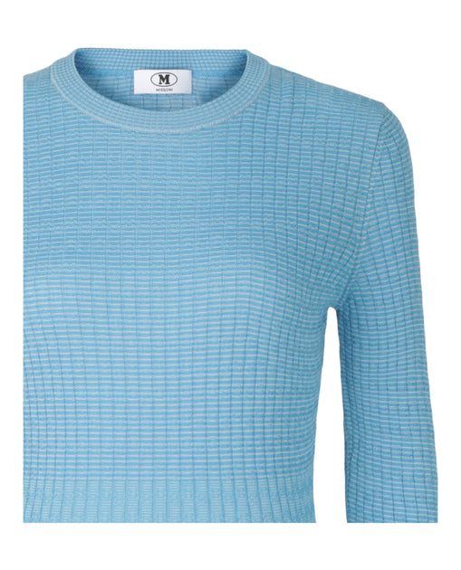 M Missoni Wave-Pattern Long Sleeve Dress Blue Large 5