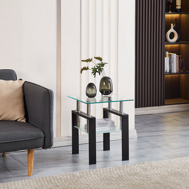 Streamdale Tempered Glass End Table Clear 4