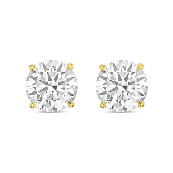 Diana M. Stud Earrings Yellow Gold 4.00 cts 4