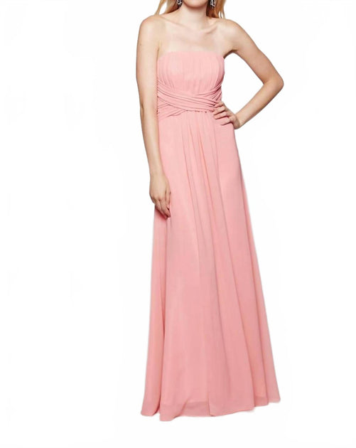 Milano Formals Serenity Drape Strapless Gown Pink US 16 2