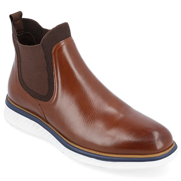 Vance Co. Hartwell Chelsea Boots Men\'s US 8 Brown Leather Pull On Ankle ZPO3766 Vance Co. Hartwell Chelsea Boots Men\ main image 2