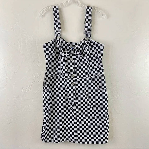 Unique Pinafore Dress Black 4XLarge 4