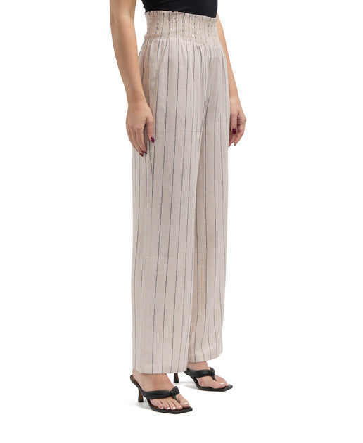 Ellen Tracy Smocked Wide Leg Pant Blue Small 4