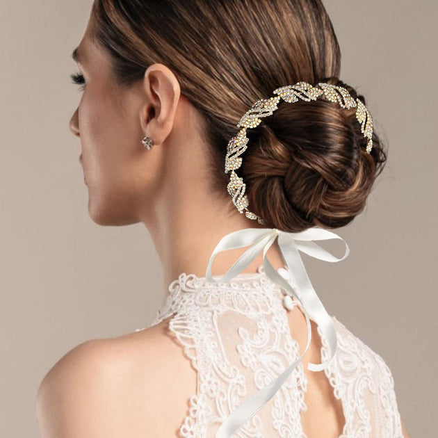 FASHNZFAB Leaf Vine Wrap Headpiece Gold 5