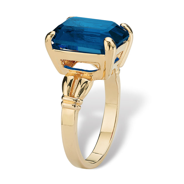 Palm Emerald Simulated Birthstone Gold-Plated Ring Pink US 10 3