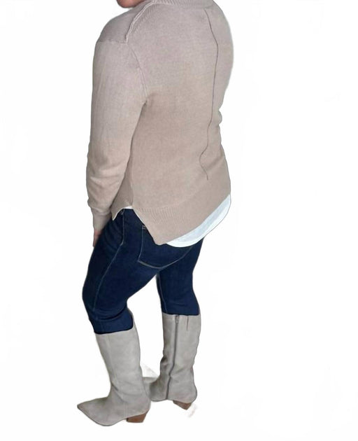 ELAN Sally V-Neck Sweater Grey Medium 3