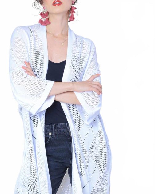 Funsport Pattern Knit Cardigan Blue XL 3