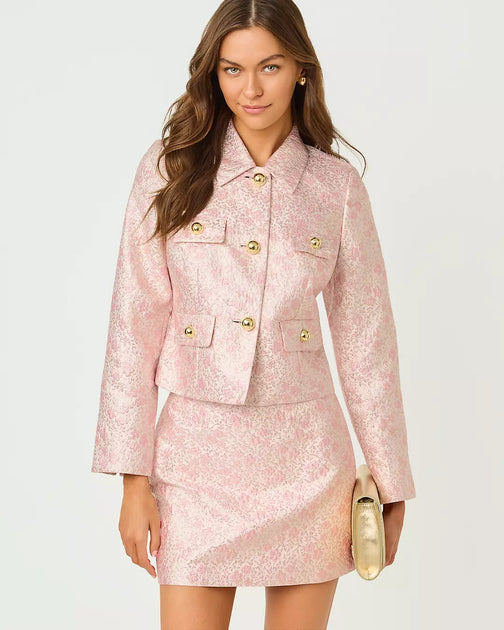 Lilly Pulitzer Eloraina Brocade Jacket Multi US 2 2