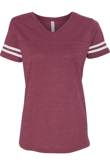 LAT Women's Football V-Neck Fine Jersey Tee Multi Large 2
