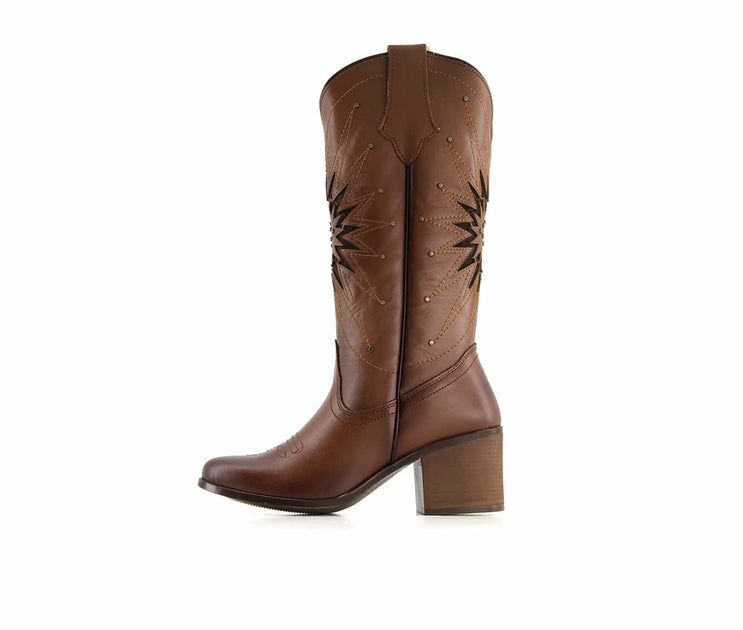 Forastero Western Star 66102 Tall Leather Boots Brown US 5 4