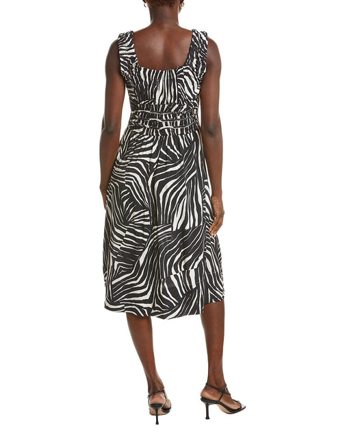 Nicole Miller A-Line Midi Dress Black Medium 3