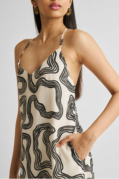 Reistor Midi Slip Dress Beige Large 4