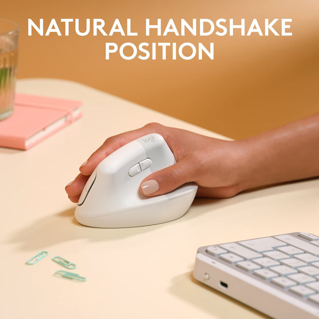 Logitech Lift pour Mac souris ergonomique Off-white 4