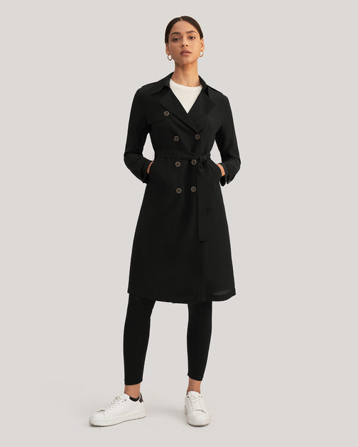 LILYSILK Classic Silk Trench Coat Grey XXL 2
