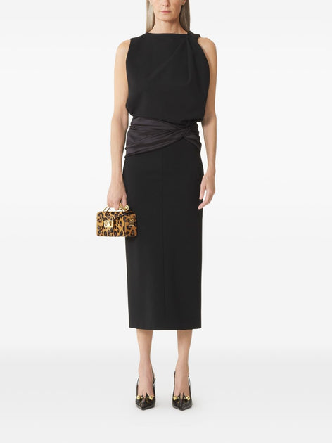 Lanvin Open Back Midi Dress Black EU 42 3