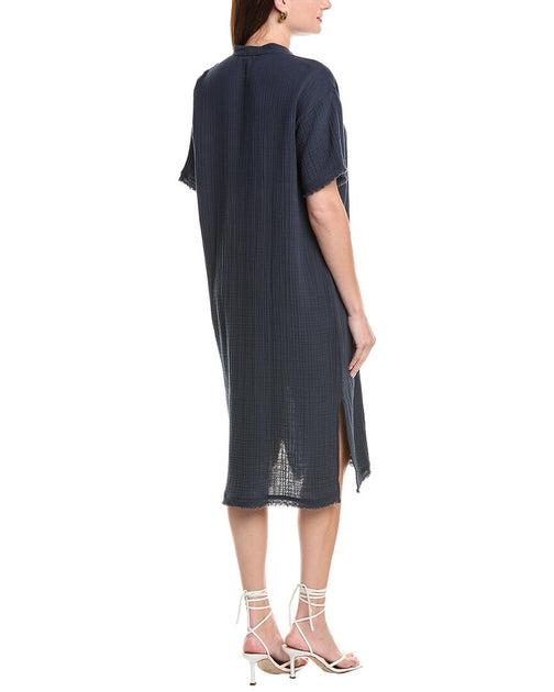 EILEEN FISHER Hemd Kleid Blau Large 3
