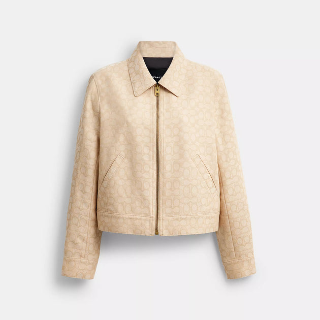 Coach Signature Zip Front Jacket Pink XS 2
