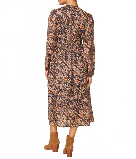 Anthem the Label Midi Dress Brown Multi Medium 4