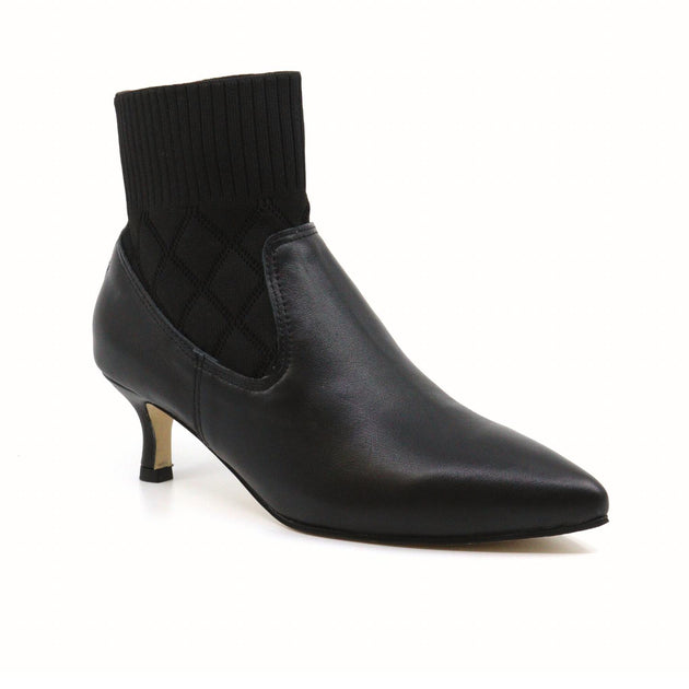 ALL BLACK Sock Ankle Boot Kitten Heel Black EU 42 2