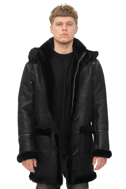 Manteau Duffle en Peau de Mouton Homme Infinity Isleworth Noir XXL 4