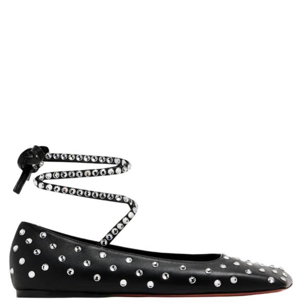 Amina Muaddi Ane Ballerina Flats Black US 5 2