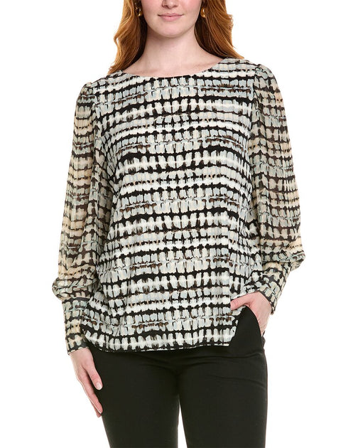 Anne Klein Plus Top Grey US 0 2