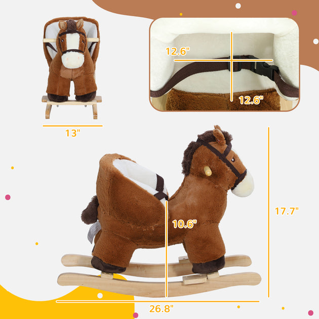 BreeBe Plush Rocking Horse Brown 4