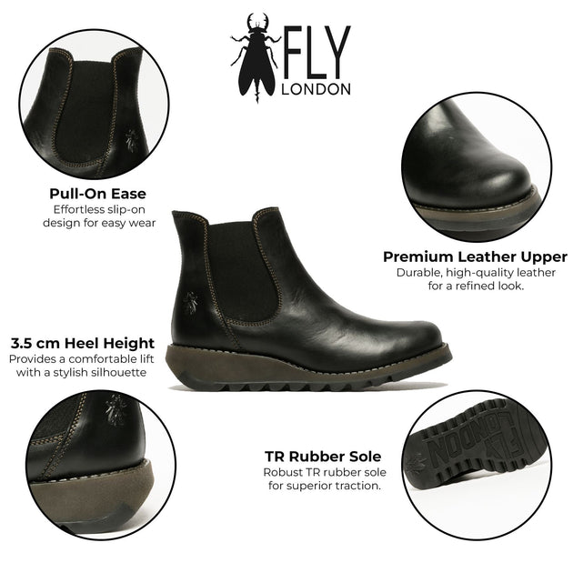 Fly London Salv195 Chelsea Boot Black EU 37 3