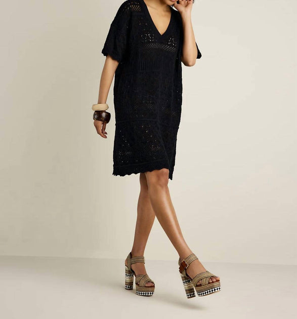 Summum Crochet Dress Black Large 3