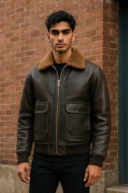 Infinity G-1 Pilot Bomber Jacket Brown XXL 2