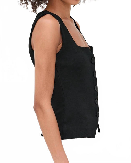 STAUD Marisa Button Front Vest Schwarz Medium 4