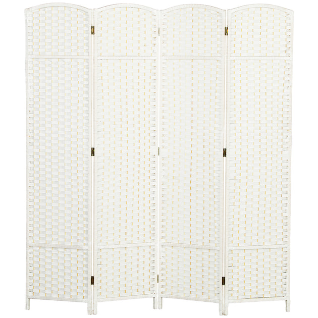 Hivvago 4-Panel Freestanding Room Divider Beige 6