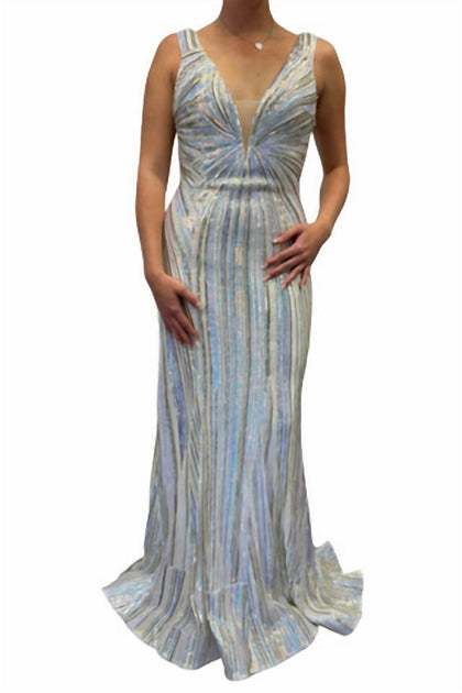 JOVANI Sequin Maxi Dress Multi US 6 4