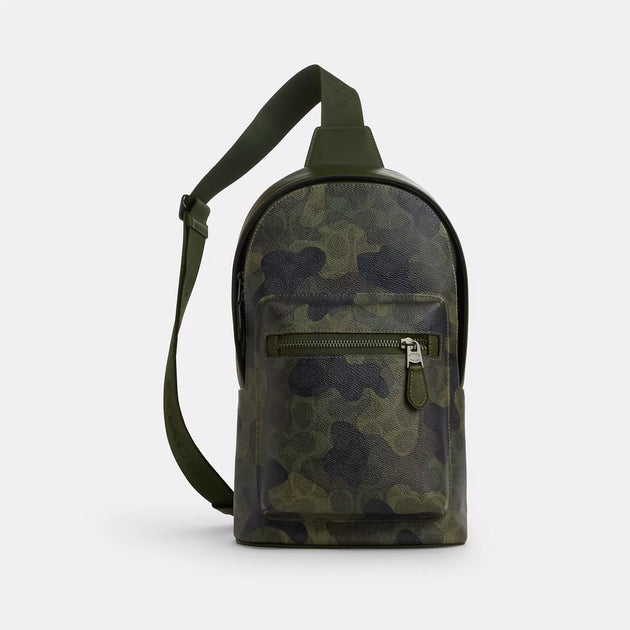 coach charles backpack sling Coach Outlet West Pack In Signature Camo Print