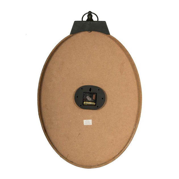 Hivvago 18" Ovaler Elfenbeinfarbener Holz-Analog-Wanduhr 3