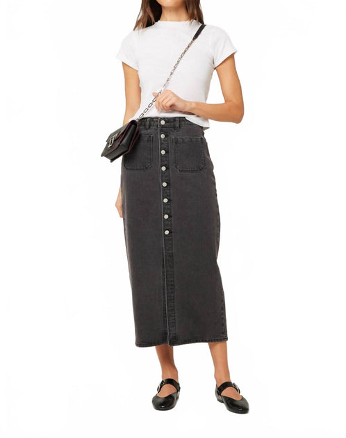 Rolla's Sailor Denim Midi Skirt Grey 26 2