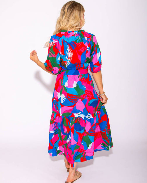 Sugarlips Wildflower Button Down Midi Dress Multi Medium 3