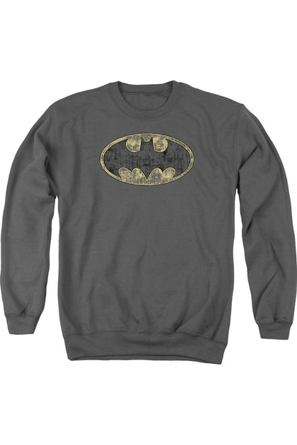 Gildan Batman Tattered Logo Crewneck Sweatshirt Grey Large 2