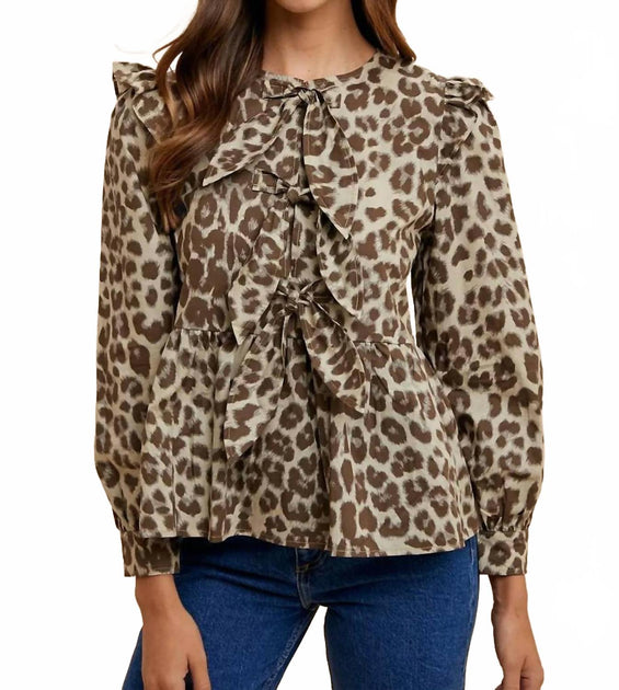 AnnieWear Becca Blouse Brown Medium 2