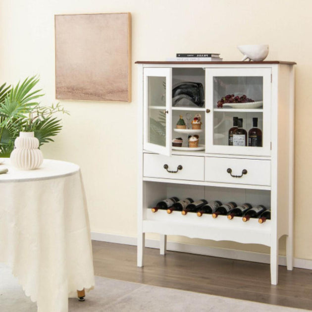 Hivvago Sideboard Buffet Cabinet White 3