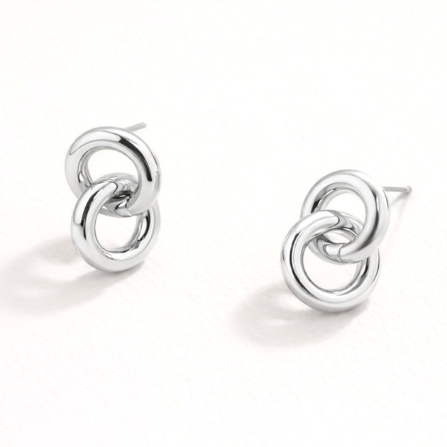 FASHNZFAB Interlocking Double Loop Drop Earrings Multi 2