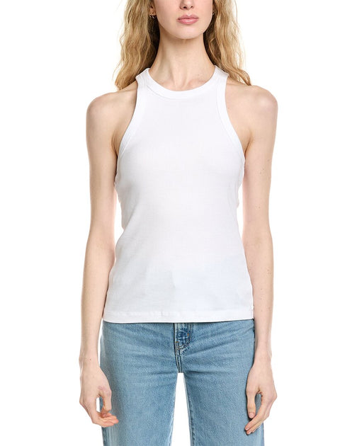 James Perse Cutaway Rib Tank Blanc US 0 3