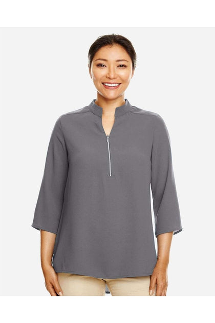 Devon & Jones Perfect Fit Three-Quarter Sleeve Crepe Tunic Grey Small 3
