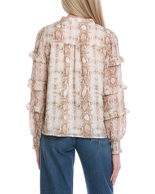 FATE Printed Blouse Beige Small 4